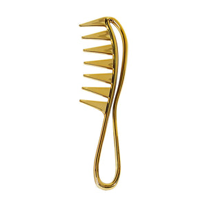 Wide Tooth Texture Comb - Gold