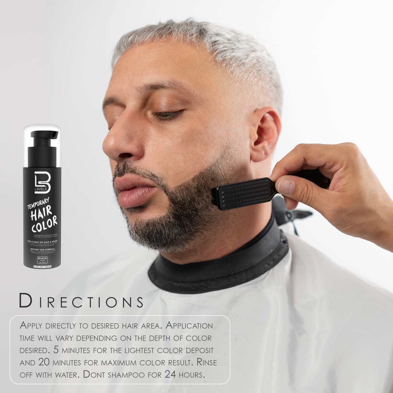 L3VEL3™  Temporary Hair & Beard Color - Black