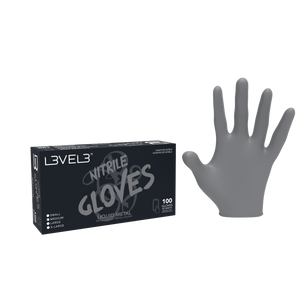 L3VEL3 ™ Nitrile Gloves 100 Pack - Liquid Metal
