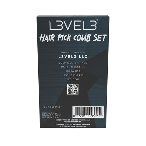 L3VEL3™ Hair Pick Comb Set - 2pc