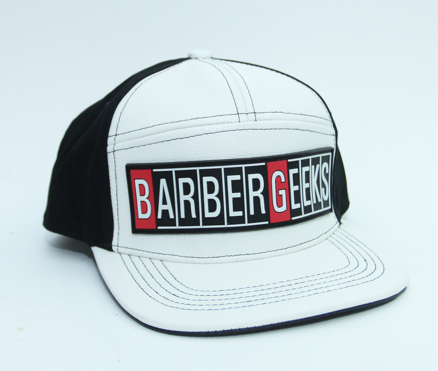 BarberGeeks Snap Back Hat - White / Black