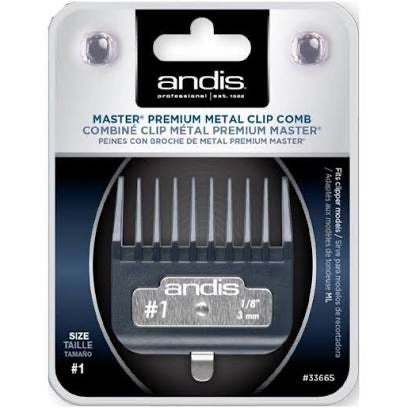 Andis Professional Master Premium Metal Clip Comb - Size #1 - 1/8