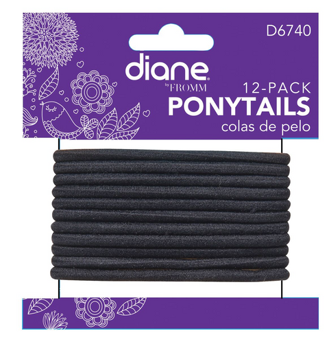 Diane Ponytails Black 12 Pack #D6740