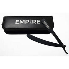 Load image into Gallery viewer, Empire Barber Black Steel Straight Razor W/ Zipper Pouch #EMP100
