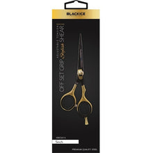 Load image into Gallery viewer, Black Ice Professional Stylish Off Set Grip Black &amp; Gold 5&quot; Shear
