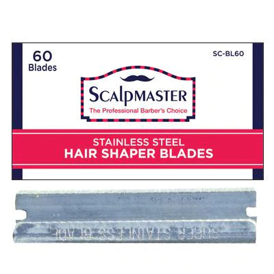 Scalpmaster Stainless Steel Hair Shaper Blades - 60 Blades #SC-BL60
