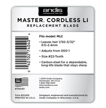 Load image into Gallery viewer, Andis Master® Cordless Replacement Blade, Carbon Steel Size 000-1
