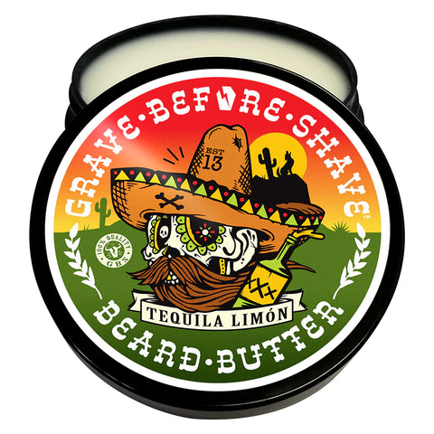 GRAVE BEFORE SHAVE™ Tequila Limon Beard Butter 4oz. Container (Tequila / Lemon Scent)