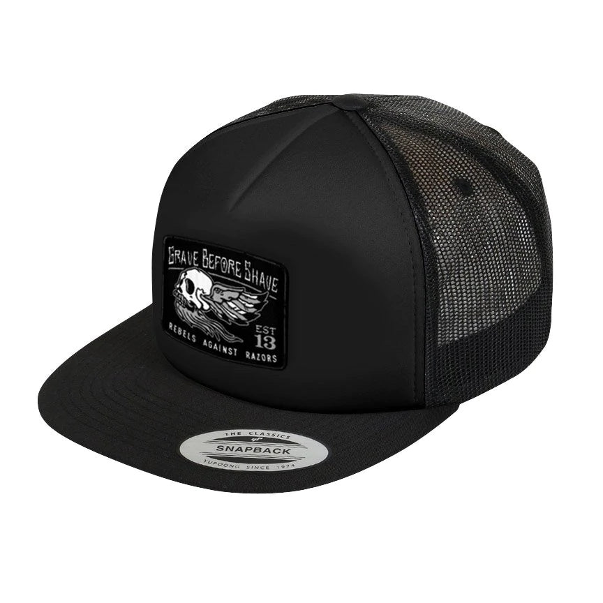 GRAVE BEFORE SHAVE™ Trucker Hat - Rebels Flying (Black)