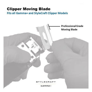 Stylecraft Replacement Black Diamond Carbon DLC Deep Tooth Moving Clipper Blade Black