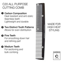 Load image into Gallery viewer, Cricket Carbon Comb C20 All Purpose Cutting Comb
