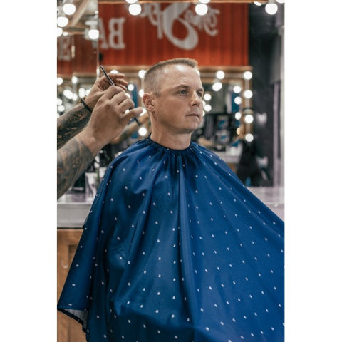 Barber Strong The Barber Cape - Blue / White