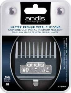 Andis Professional Master Premium Metal Clip Comb - Size #0 1/16