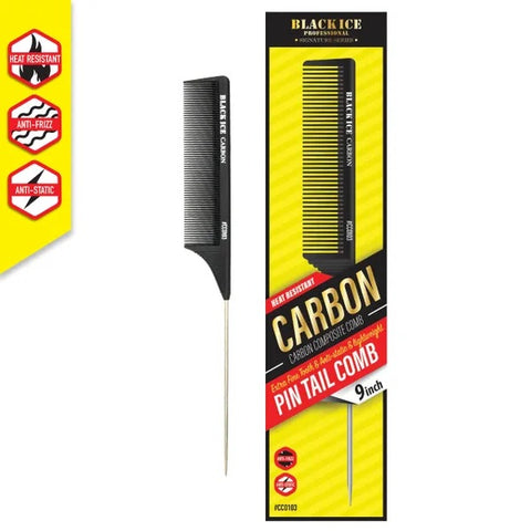 Black Ice Professional 9" Carbon Pin Tail Comb