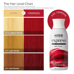 KISS Express Semi-Permanent Hair Color - K49 Crimson