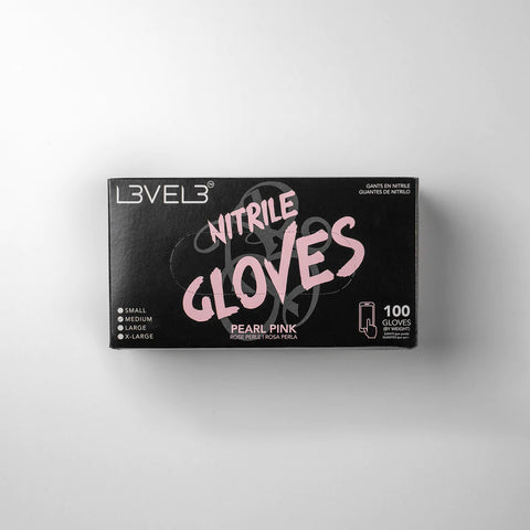 L3VEL3 ™ Nitrile Gloves 100 Pack - Pearl Pink