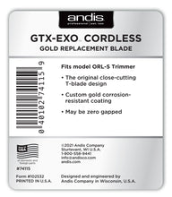 Load image into Gallery viewer, Andis GTX-EXO Cordless Gold Replacement Blade

