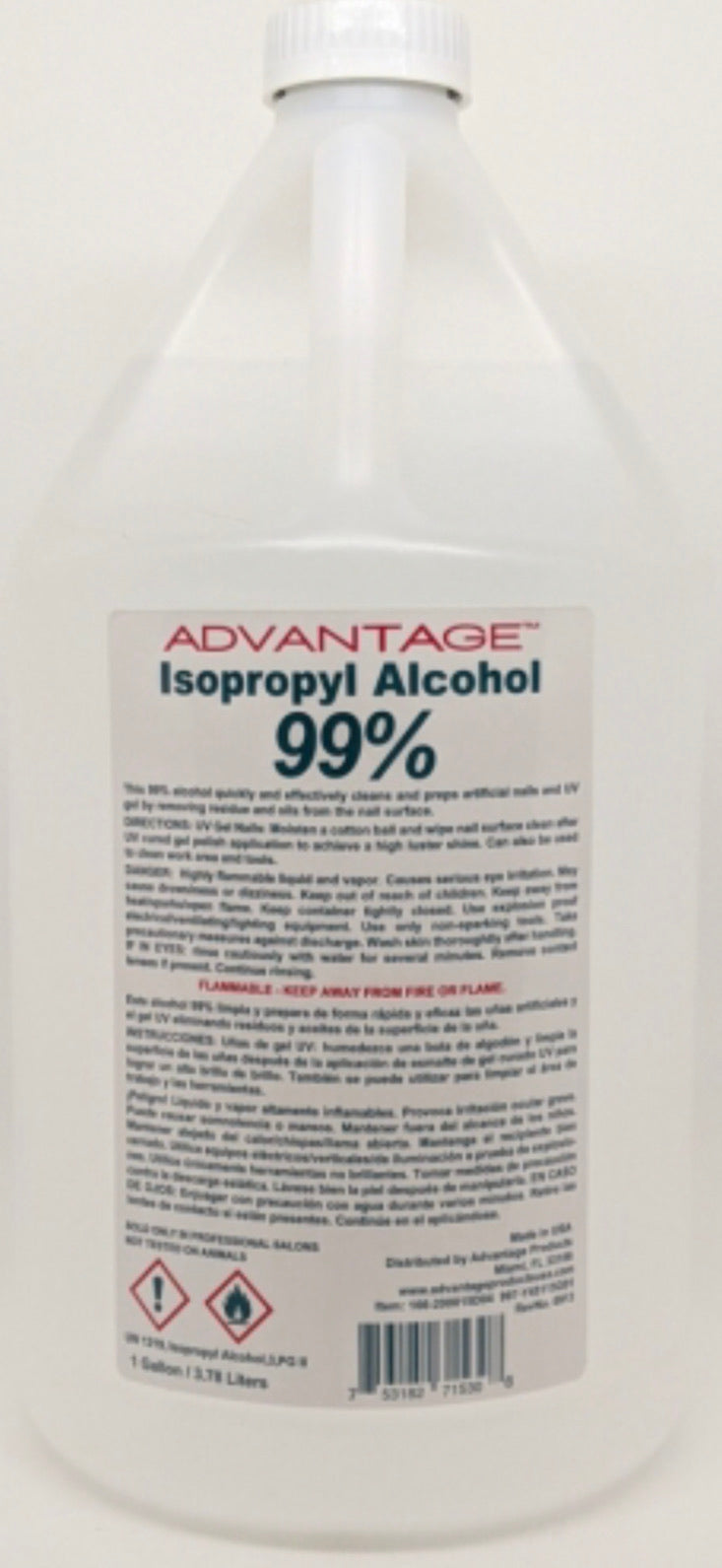 Advantage 99% Isopropyl Alcohol - 1 Gallon