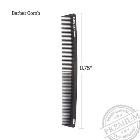 Black Ice Professional 9" Carbon Barber Comb
