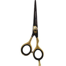 Load image into Gallery viewer, Black Ice Professional Stylish Off Set Grip Black &amp; Gold 5&quot; Shear

