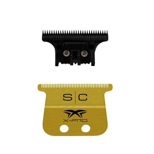 Stylecraft Fixed Gold Titanium X-Pro Wide Hair Trimmer Blade with Black Diamond Carbon DLC 