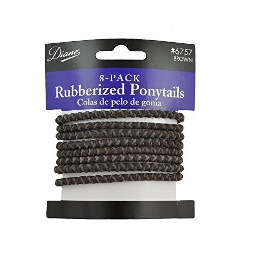 Diane 8-Pack Rubberized Ponytails #6757
