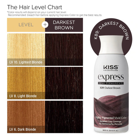 KISS Express Semi-Permanent Hair Color - K89 Darkest Brown