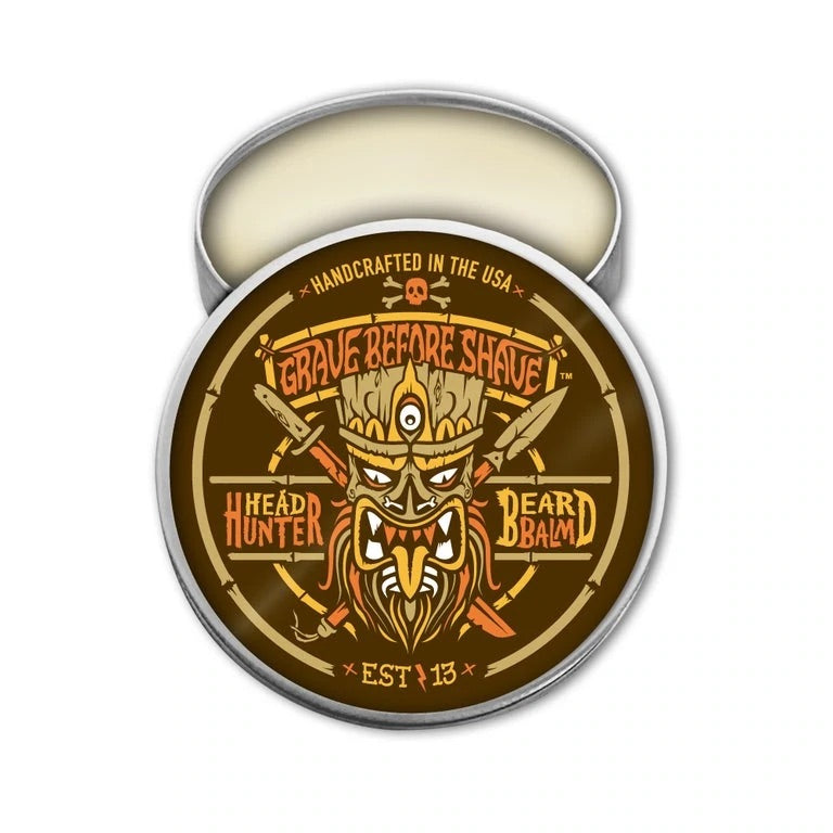 GRAVE BEFORE SHAVE™ Headhunter Beard Balm (Pineapple / Mango Scent w ...