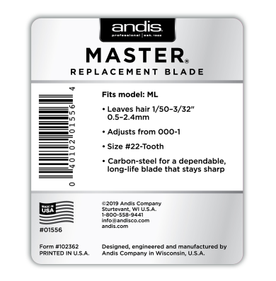 Andis Master®/MLX #22 Tooth Replacement Blade