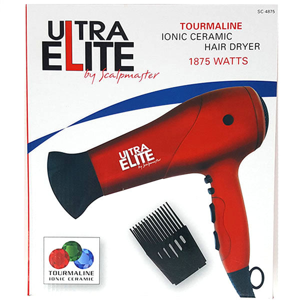 Ultra Elite by Scalpmaster Tourmaline Ionic Ceramic Hair Dryer #SC-4876