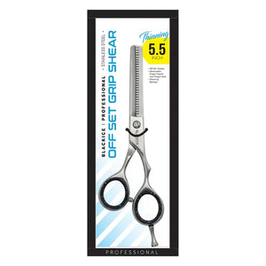 Black Ice Professional Stainless Steel Off Set Grip Thinning Shear 5.5"