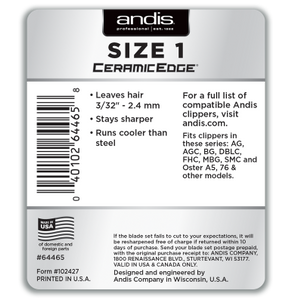 Andis CeramicEdge® Detachable Blade, Size 1