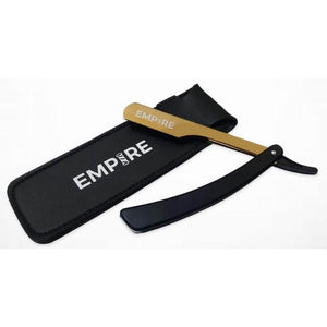 Empire Barber Black & Gold Steel Razor W/ Pouch #EMP350