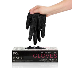 StyleTek Deluxe Touch Vinyl Gloves – Black