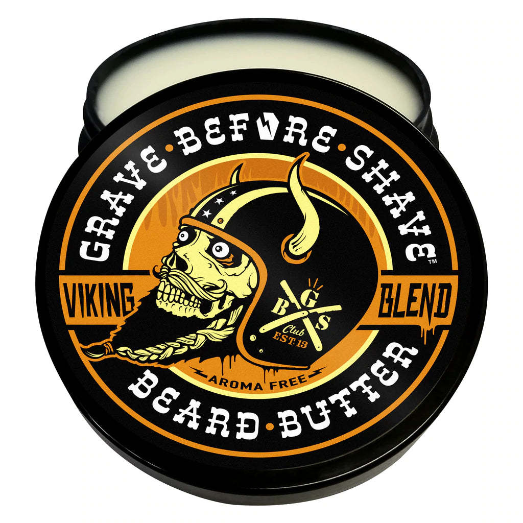 GRAVE BEFORE SHAVE™ Viking Blend Beard Butter 4oz. Container (No Aroma)