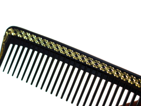 Irving Barber Company Styling Comb W/ Ruler - Black / Gold Trim